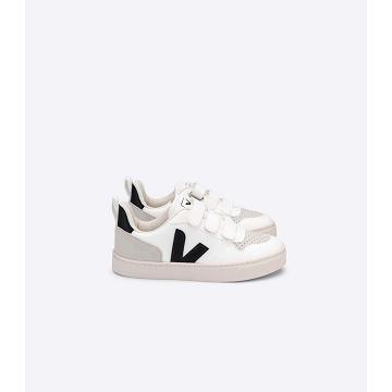 Veja V-10 CWL Kids' Shoes White/Black | NZ 773ZUT